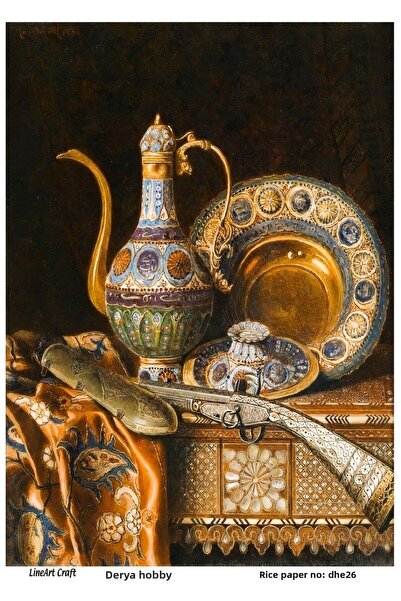 LİNEART 29X42Cm Brass Decopage Paper - No:Dhe26