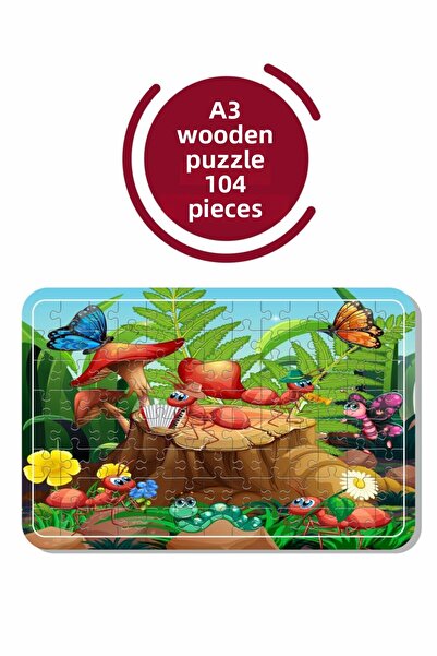 Baskı Atölyesi أحجية خشبية مكونة من 104 قطعة من Summer Hardworking Creatures ...