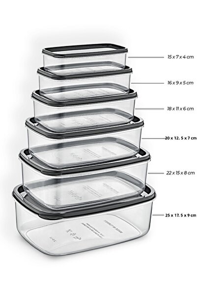 Turnberry مجموعة من 6 حاويات تخزين شفافة مستطيلة الشكل