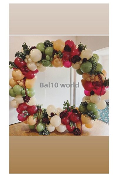 Generic Brand Mold Green-white-fuchsia-tan Color Balloon Chain 70 Pieces + 5 ...