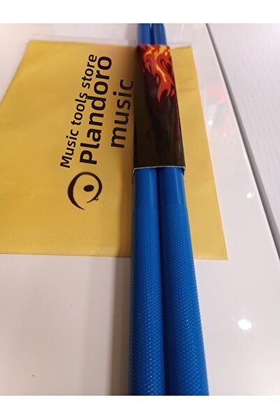 PUANDORG 5A Blue Unbreakable Drumsticks Hard Plastic Long Sticks Drum Tie