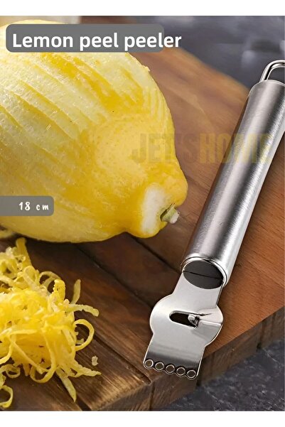 Jet's Home مقشرة ليمون وكيوي مع فتحة تعليق من الفولاذ المقاوم للصدأ مقاس 18 سم