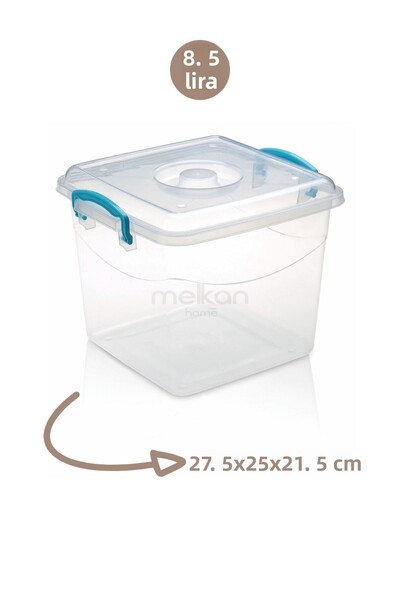 Melkan Home حاوية طعام شفافة سعة 8.5 لتر - صندوق تخزين بقفل وغطاء