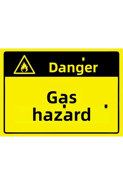 ZiPrinter لافتة تحذيرية من الغاز الخطرة مصنوعة من البلاستيك PVC مقاس A4 21×30 سم