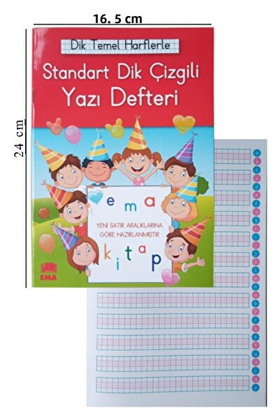 Artlantis Caiet de scris frumos, format mediu, cu linii verticale, 16,5x24 cm...