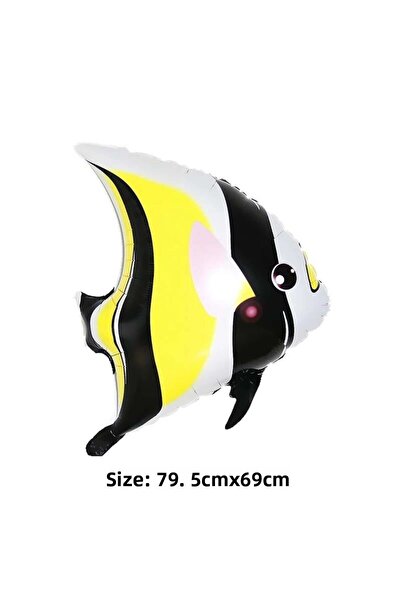 Adana Pasta Malzemeleri ANGEL'S WHALE YELLOW BLACK FOIL BALLON 80 X 70 CM 4042