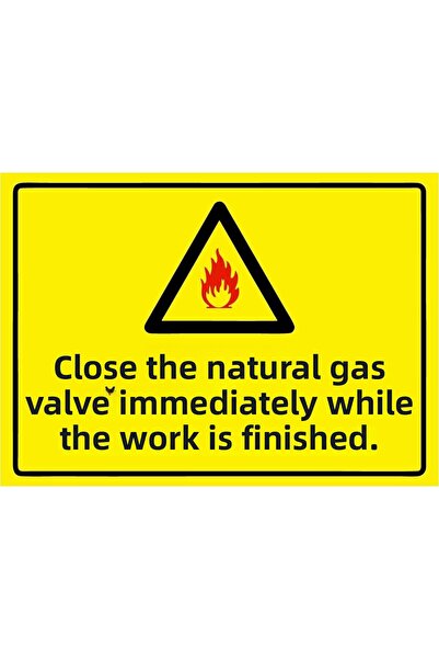 ZiPrinter أغلق صمام الغاز الطبيعي فورًا بعد إتمام العمل! لافتة تحذير من مادة ...