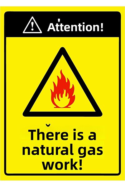 ZiPrinter انتبه! هناك عمل جادل في مجال الغاز الطبيعي! لافتة تحذير من مادة PVC...