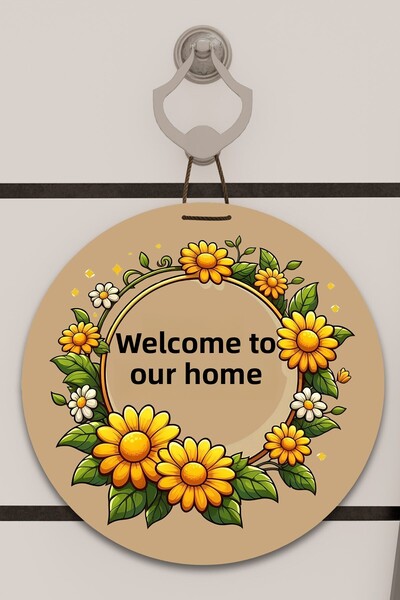 Dormot Home Decor pentru ușă cu imprimeu digital cu model de margarete maro ș...