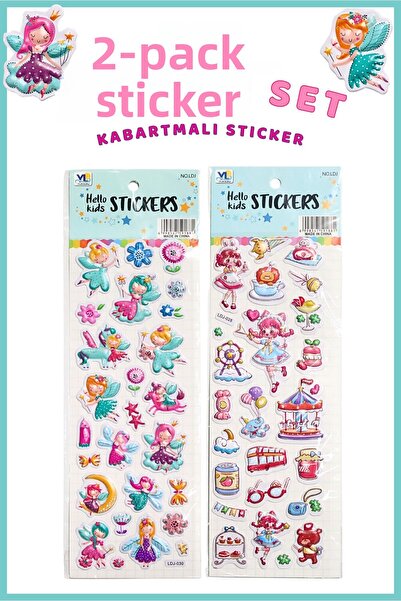 The Grade Set de 2 autocolante în relief și teme distractive și colorate de î...