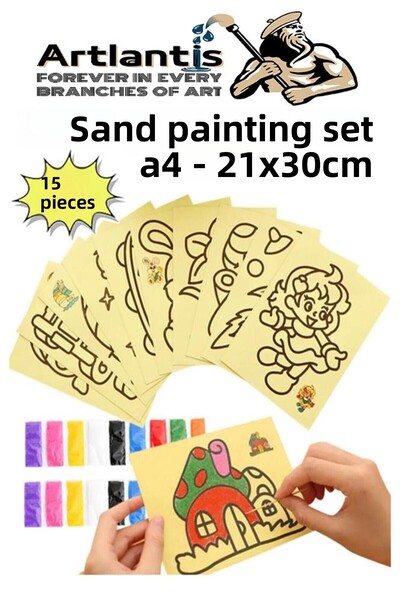 Artlantis Set de pictură cu nisip 15 bucăți 20x30 cm Dimensiune A4 Dimensiune...