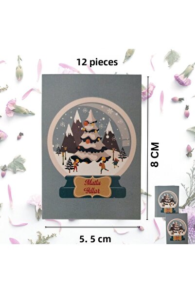 roco paper Christmas Themed Snow Greeting Card Set - New Year's Gift and Birthday Note Cards, 12 Pieces, 5.5 X 8 cm