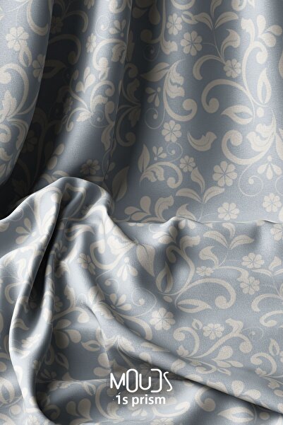 Moud's Retro Floral Patterned Suede Texture - Digital Printing, Width 155cm K...