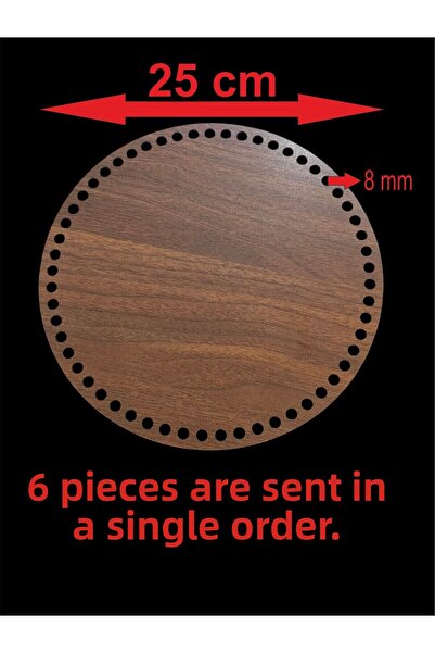 ASUDE HEDİYELİK Placă din lemn de nuc 25 cm 6 buc. Tavă din bambus Placă de t...