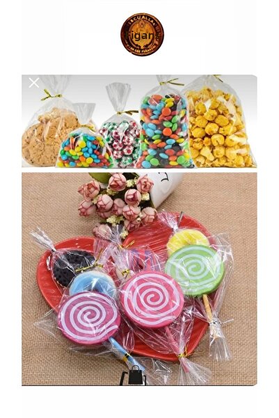 figanlar ambalaj 100 τμχ Διαφανές γυαλιστερό φακελάκι ζελατίνης χωρίς ταινία 10x20cm Αξεσουάρ μπισκότων Τσάντα συσκευασίας