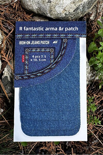 FANTASTIC ARMA Pachet de 4 petice de reparație pentru blugi, reparație (albas...