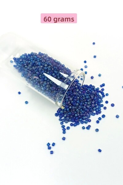 Royaleks Mărgele de nisip din sticlă turnată (11/0) 2 mm - 60 grame - Albastr...