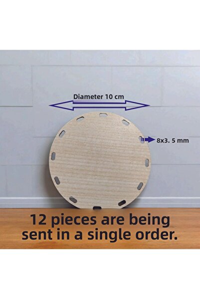 ASUDE HEDİYELİK قاعدة خشبية كريمية مقاس 10 سم، 12 قطعة، صينية من الخيزران، لو...