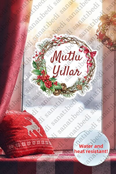 sanatıbedi Αυτοκόλλητο με θέμα το Καλοκαίρι Πρωτοχρονιάτικο Γυαλί - Πόρτα - Σ...