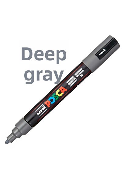 Uni Posca Deep Grey Marker - 5m (1.8-2.5mm) Pc5M Pc-5M