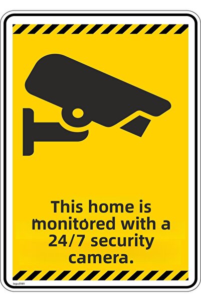 isgtabelam 25x35 سم / مركب / هذا المنزل يُراقب بواسطة كاميرا أمنية على مدار ا...