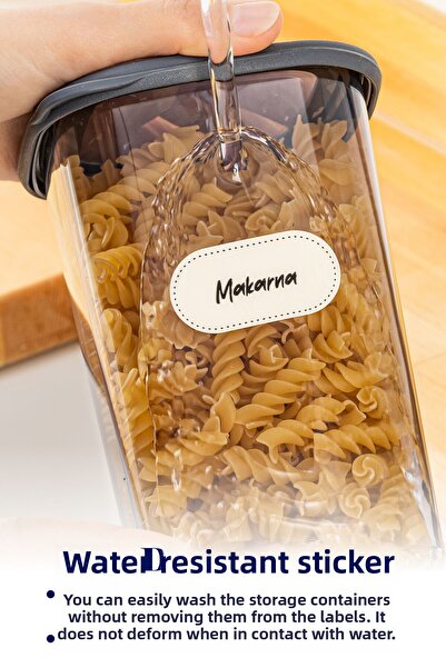 Vienev 15-Piece Foly Square Food Storage Container Set with Label 5x (0.55 Liters, 1.2 Liters, 1.75 Liters) White