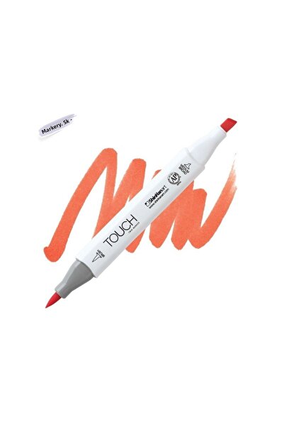 Shinhan Art Touch Twin Brush Pen : Double Sided Marker : R14 Vermilion