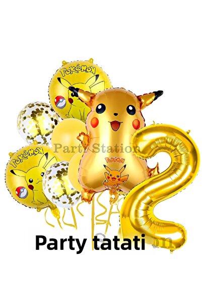 Parti Station مفهوم بوكيمون بيكاتشو لعيد الميلاد بعمر عامين - مجموعة بالونات ...