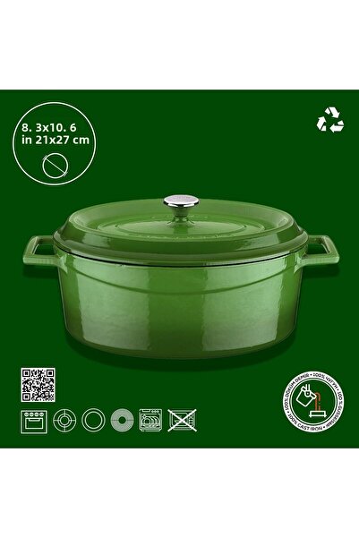 Lava Cast Oval PotTrendy Series Size 21x27cm