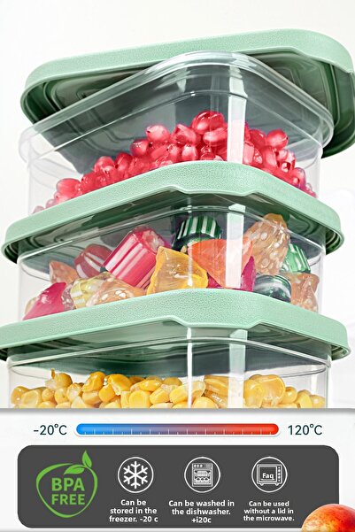 Meleni Home 23" Rectangular Food Set - Microwave Safe Green