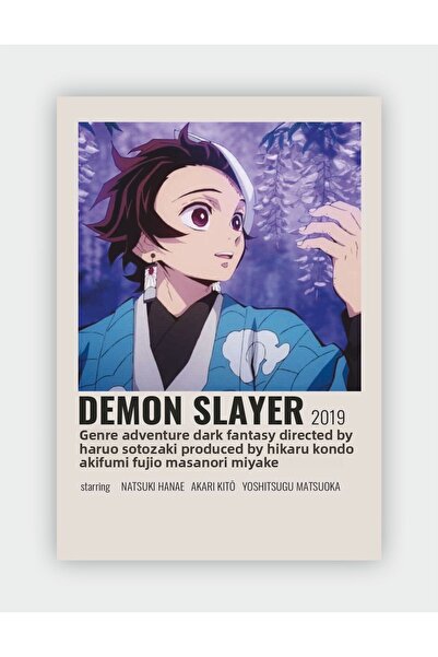 fırsatlar diyarı Demon Slayer Anime Info Card Poster minimalist