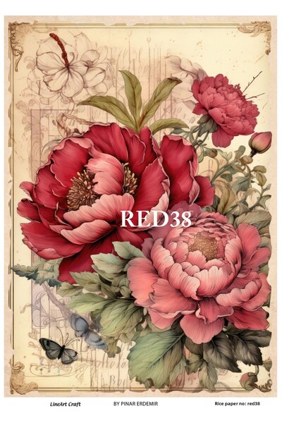 LİNEART ورق تزيين الأرز RED38 - 29 × 42 سم