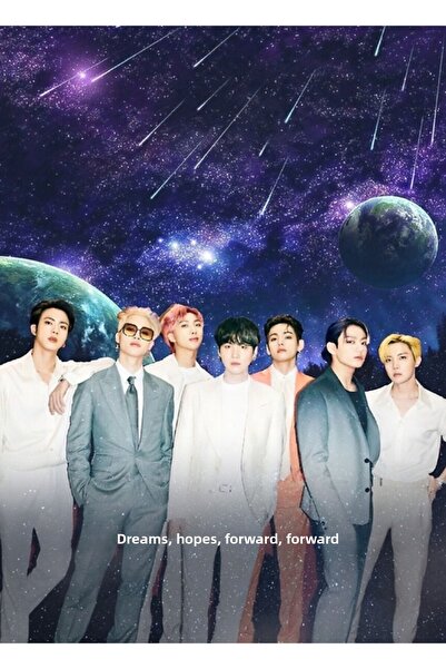 Universal Poster decorativ din lemn cu pictură luminoasă vintage Bts Bangtan ...