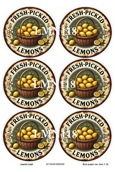 LİNEART سلسلة ليمون LMN118 متعددة، نمط ليموني 29*42 سم نحاس ديكوباج