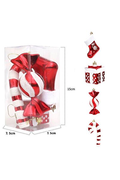 mutlu adım Cutie de 7,5x15cm - Ornament pentru brad de Crăciun 4 bucăți - Bom...