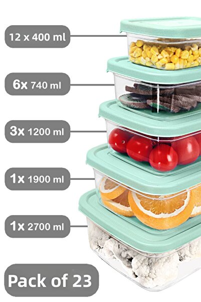 Meleni Home 23" Rectangular Food Set - Microwave Safe Green