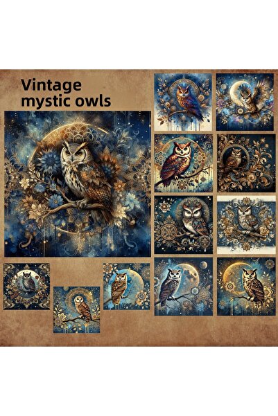 Pink Swan Craft Bufnițe mistice de epocă - Set de autocolante pentru planific...