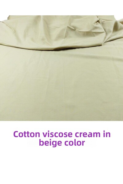 Kumaş Parça Cotton Viscose Woven Cream Beige (Width 160 cm X Length 225 cm)