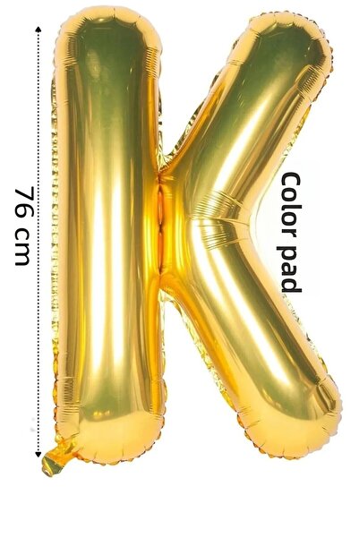 renk party Foil Balloon Letter K Helium Balloon 76 cm Gold Color - Letter K B...
