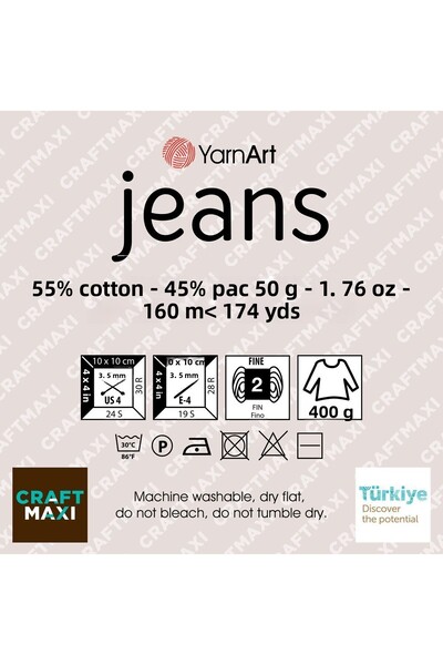 Yarnart Τζιν Νήμα Πλεξίματος Χεριών 29 Πράσινο Φιστίκι Νήμα Πλεξίματος