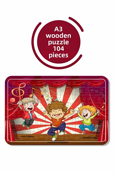 Baskı Atölyesi لغز الموسيقى والرقص مقاس A3 مكون من 104 قطعة، لعبة، منشار قطع