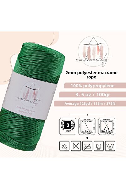 Makromecity Πολυτελές 100 γρ Πολυεστερικό Μακραμέ Σπάγκο Benetton 2mm - 120 M Σπάγκος Supla και Νήμα Σακούλας