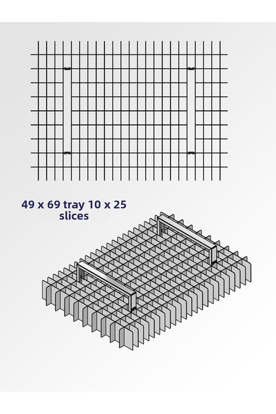 Mova Dizayn Stainless Steel Baklava Slice Cutting Blade for Baklava Slicing, 49X69 Tray 10X25 Slice