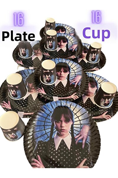 partyrüyası Set de petrecere cu farfurii și pahare de hârtie pentru 16 persoa...