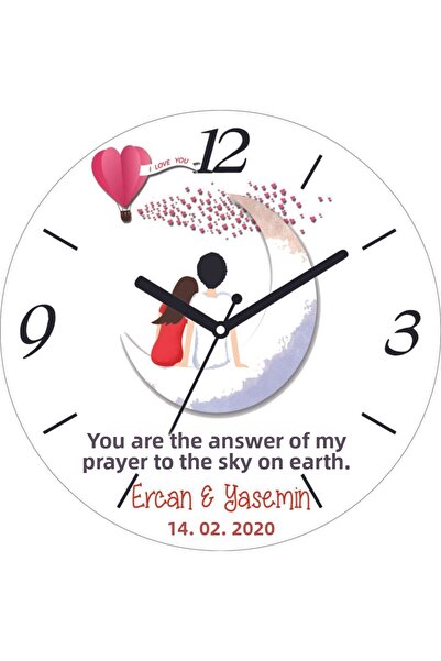 ART HEDİYE Ziua Îndrăgostiților, 14 februarie, ceas de perete din sticlă reală bombată pentru iubitul meu