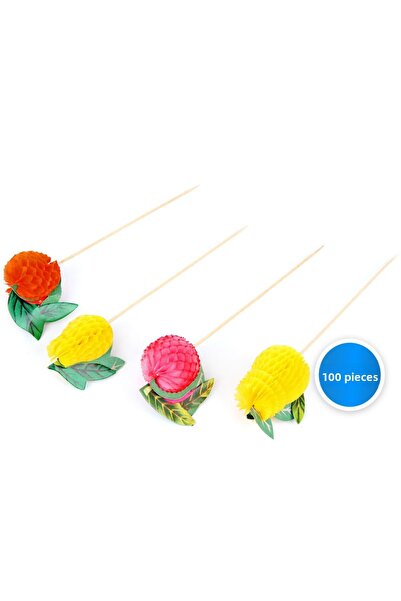 sinisgroupelektronik Colorful Fruit Toothpicks 100 Pieces/Pack Presentation, ...
