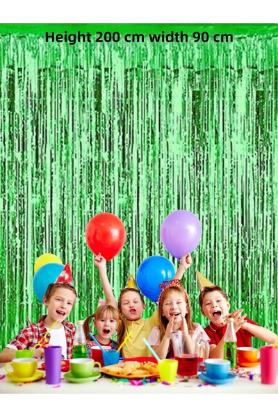 snowparty Green Metallized Decor Curtain Glittering Backdrop Curtain Birthday Ornament