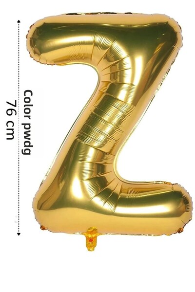 renk party Foil Balloon Letter Z Helium Balloon 76 cm Gold Color - Letter Z B...