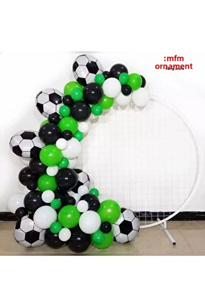 MFM Set de baloane cu lanț tematic cu mingi de fotbal, negru, alb