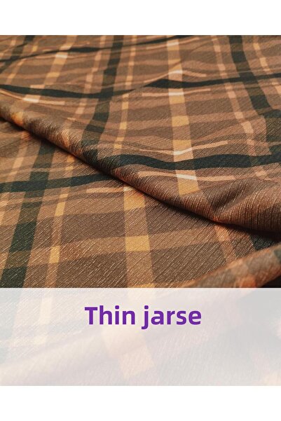 Kumaş Parça Μαύρο καφέ και πορτοκαλί μπουρνούζι - Πλάτος: 165